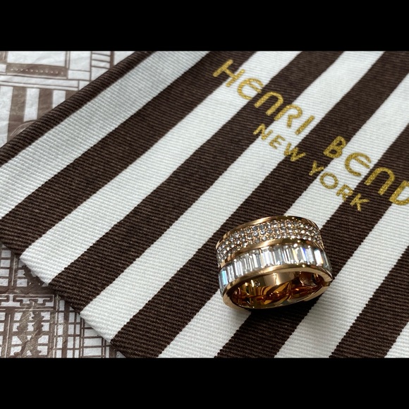 Henri Bendel Deco Split Crystal ring Rose Gold 7 - Picture 8 of 8